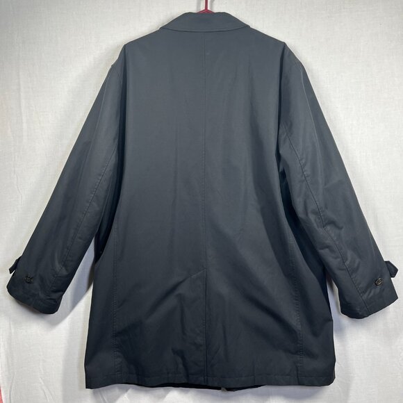 Lauren Ralph Lauren Coat Mens 44R Black Water Repellent Trench Jacket Rain Dress - Picture 2 of 11